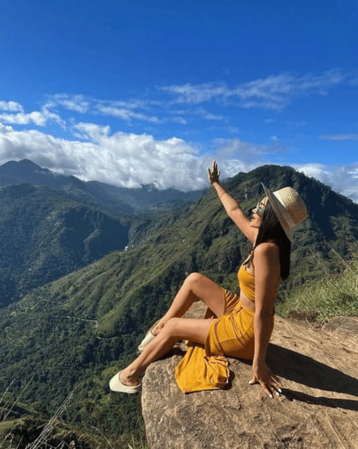 From Ella : Sunrise Hike to Little Adams Peak - Reaching the summit as the sky turns gold and pink